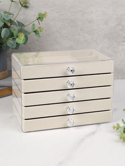 Шкатулка акриловая 5 слоев бежевая 23,5х13,5х16,5 см / XY2844-5 /уп 24/ - Галеонтрейд фото 2