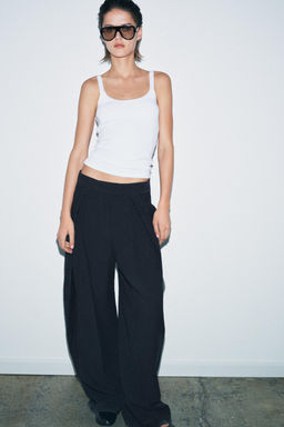 ZW COLLECTION WIDE-LEG PLEATED TROUSERS