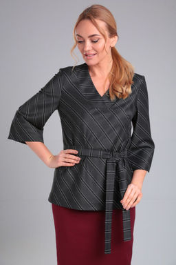 Костюм Gamma & Gracia 406 марсала темно-серый полоска  фото 3