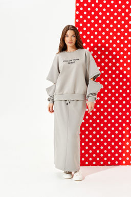 костюм женский 2-х предметный (свитшот + юбка) - Elletto фото 6