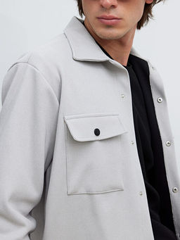 Regular Fit Erkek Dokulu G?mlek Ceket