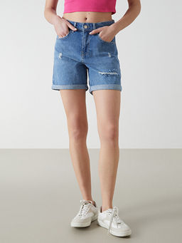 Boyfriend Fit Y?rt?k Detayl? Kad?n Jean ?ort