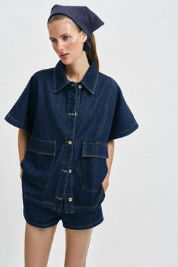 SOBRECAMISA Z1975 DENIM OVERSIZE / Azul - Zara фото 5