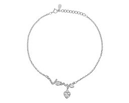 Браслет на ногу из серебра куб.циркон., ТФБ-84