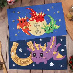 Набор полотенец Доляна Любви и тепла 28х46 см - 2 шт, 100% хл, рогожка 164 г/м2