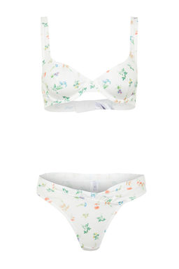 TRENDYOLMILLA Ekru Cicekli Ip Ask?l? Kaps?z Orme Ic Camas?r? Tak?m? THMSS24CC00032 фото 7