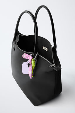 SHOPPER NYLON CHARM CORAZ?N / Negro - Zara фото 3