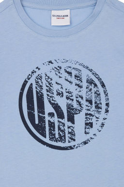 U. S. Polo Assn / Голубая базовая футболка с круглым вырезом для мальчиков - U.s. polo assn фото 8
