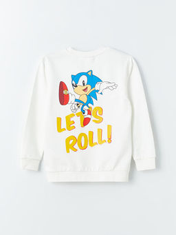 Bisiklet Yaka Sonic Bask?l? Uzun Kollu Erkek ?ocuk Sweatshirt - Waikiki фото 2
