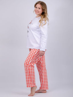 Пижама Осень, футер начес - Малина фото 4