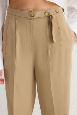 TRENDYOLMILLA Gri Straight/Duz Kesim Kemer Detayl? Dokuma Pantolon TWOSS24PL00023 фото 4