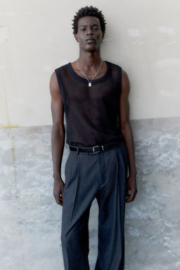 Camiseta sin mangas en malla