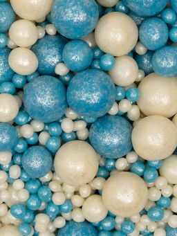 Цена за 2 шт. Посыпка кондитерская с мягким центром Жемчуг бело-голубая, 50 г