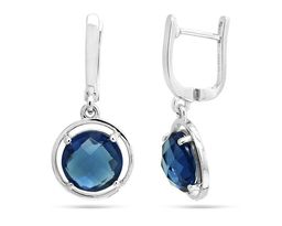 Серьги из серебра танзанит выращ., Сфера