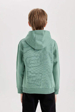 Зеленый толстый свитшот стандартного кроя с круглым вырезом и принтом для мальчиков NBA Boston Celtics - Defacto фото 6