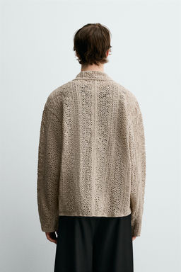 CROCHET TEXTURED OVERSHIRT - Zara фото 3