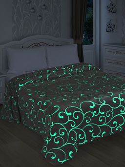 Плед плюшевый Светящийся 180x200 УЗОР СЕРЫЙ