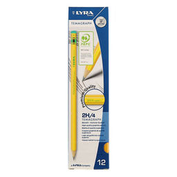 LYRA L1140112 Карандаш чернографитный TEMAGRAPH заточенный 2Т (2H) 12 шт. 2H L1140112