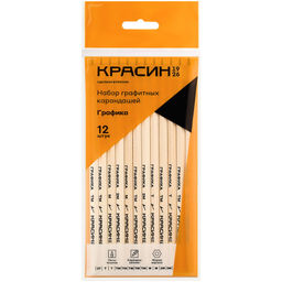 Набор карандашей ч/гр. Красин "Графика" 12шт., 2Н...2В (КР-141200) в пакете