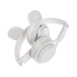 Наушники детские, беспроводные, накладные, с ушками зайца, Y08R, Bluetooth 5.1, с микрофоном, с подсветкой, 400 мАч, белые