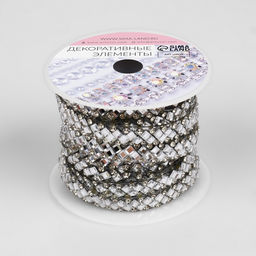Стразы термоклеевые «Ромбы», 7 мм, 4.5±0.5 м, цвет серебряный
