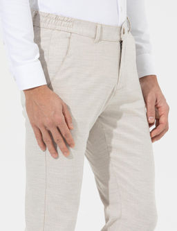 Bej Slim Fit Beli Lastikli Kanvas Pantolon - Pierre cardin фото 14