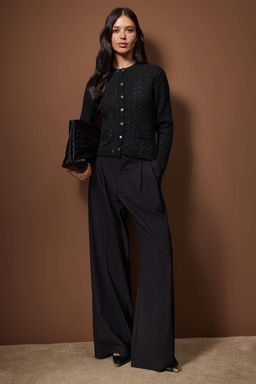 Siyah Pul Payet Islemeli Sac Orgu Triko H?rka TWOAW26HI00303 - Trendyolmilla фото 2