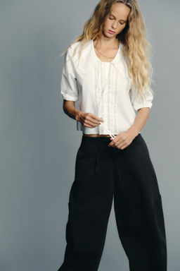 EMBROIDERED PETER PAN COLLAR SHIRT - Zara фото 12