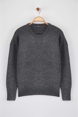 Wardrobe Essentials Sar? Yunlu Premium Iplik Basic Genis Kal?p Triko Kazak | TWOAW26KZ00065 - Trendyolmilla фото 11
