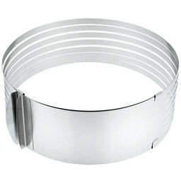 Форма кондитерская из нержавеющей стали для нарезания коржей, раздвижная, д24-30см h8,5см, цветная коробка (Китай) - Домашняя мода фото 2