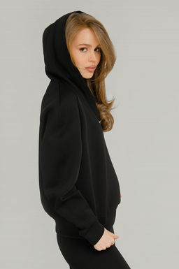 Арт. 1801 Худи женское с капюшоном 42-48 (4 шт) Цвет:черный
