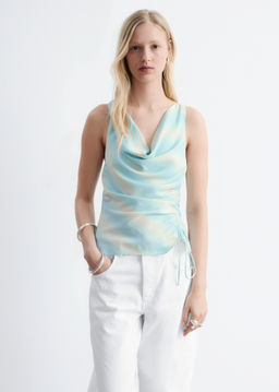 Top con cuello chal y cord?n de ajuste - H&m фото 4