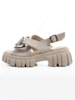 08-XL650-118 BEIGE Босоножки женские (натуральная кожа)