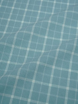 Вареный (стираный) хлопок Клетка цв.бирюзово-зеленая дымка, ш.2.50м, хлопок-100%, 125гр/м.кв
