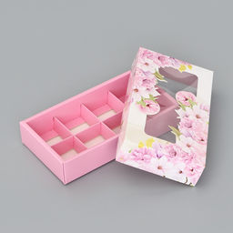 Цена за 5 шт. Коробка складная для 8 конфет Цветочки, 9.8?17.7?3.5 см Кондитерская упаковка