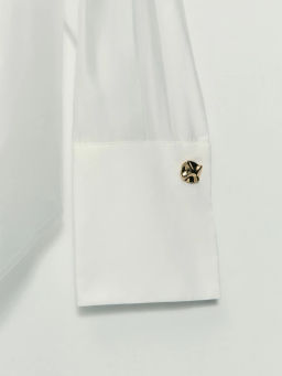 Блузка с манишкой из хлопка и тенселя / Zarina