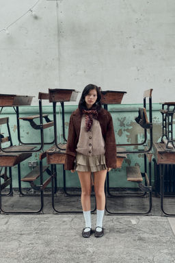 RIBBED TRIM CARDIGAN