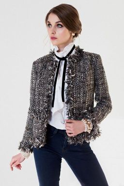 Тесьма отделочная 3 см*5 ярд Бахрома с люрексом (SF-2461) красный/белый - No name фото 3