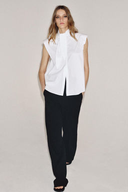 CAMISA RAYAS LAZADAS ZW COLLECTION / Blanco - Zara фото 6