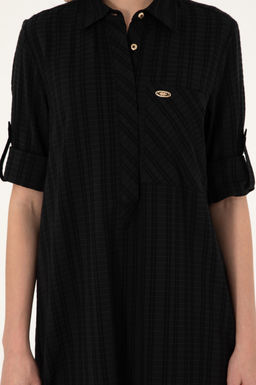 Женское черное тканое платье Неожиданная скидка в корзине - U.s. polo assn фото 5