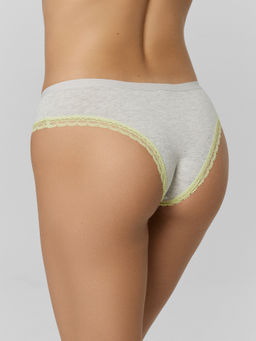 Цена за 2 штуки! Трусы слипы женские серые с кружевом - Mark formelle фото 4