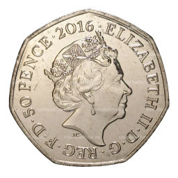 Монета 50 пенсов 2016 года 150 лет со дня рождения Беатрис Поттер  Клара Кряквуд