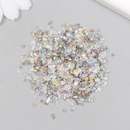 Цена за 3 шт. Декор для творчества в баночке «Природный камень со стеклом - Серебро», 20 г, 5×2.2×2.2 см