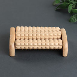 Массажёр для ног «Барабан», деревянный, 3 ролика с шипами, 11.5×7.7×3.5 см