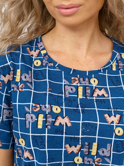 858 Туника "Клетка/индиго"