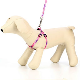 Комплект Камуфляж, капрон, поводок 120 х 1 см, ОГ 21-35 см, розово-фиолетовый - Пижон фото 2