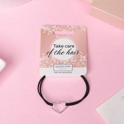 Цена за 12 шт. Резинка для волос «Дафна», сердце, 4.5 см