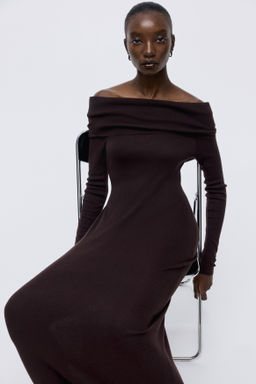 Vestido off-the-shoulder - H&m фото 5