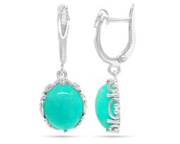 Серьги из серебра амазонит, СПН4049