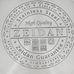 Кастрюля нерж 4.0 л (20 см) ZEIDAN со стекл крышкой, 5-ти слойное капс дно, арт. Z-50244